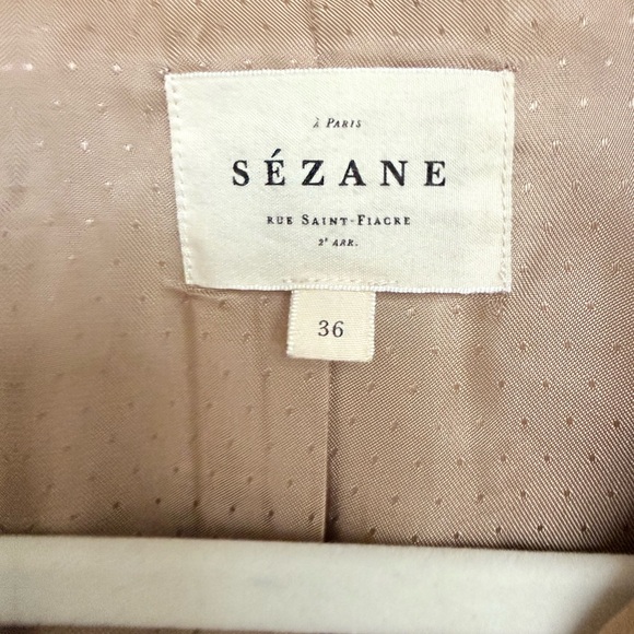 EUC Sezane Trench Coat - size 36/size 4 - tan/camel - Picture 14 of 14